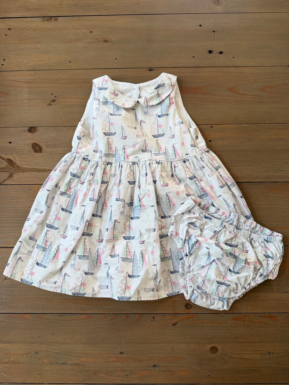 Next Baby Sailboat Print Dress with Bloomer Set - 9-12 Months
